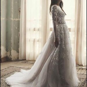 Lace long sleeve wedding dress - David’s bridal gown